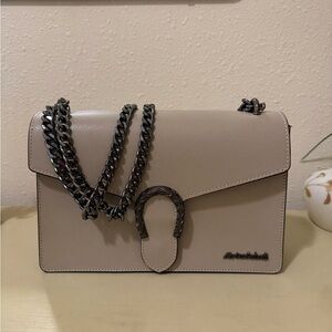 Grey Leather shoulder/crossbody bag